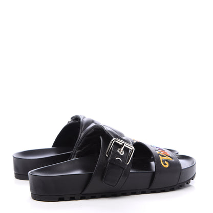 Louis Vuitton Calfskin New Wave Bom Dia Mule Sandals 38 Black 4 of 7
