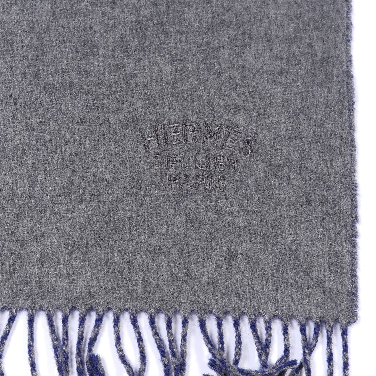 Hermes Cashmere Fringe Double Face Stole Scarf 3 of 3