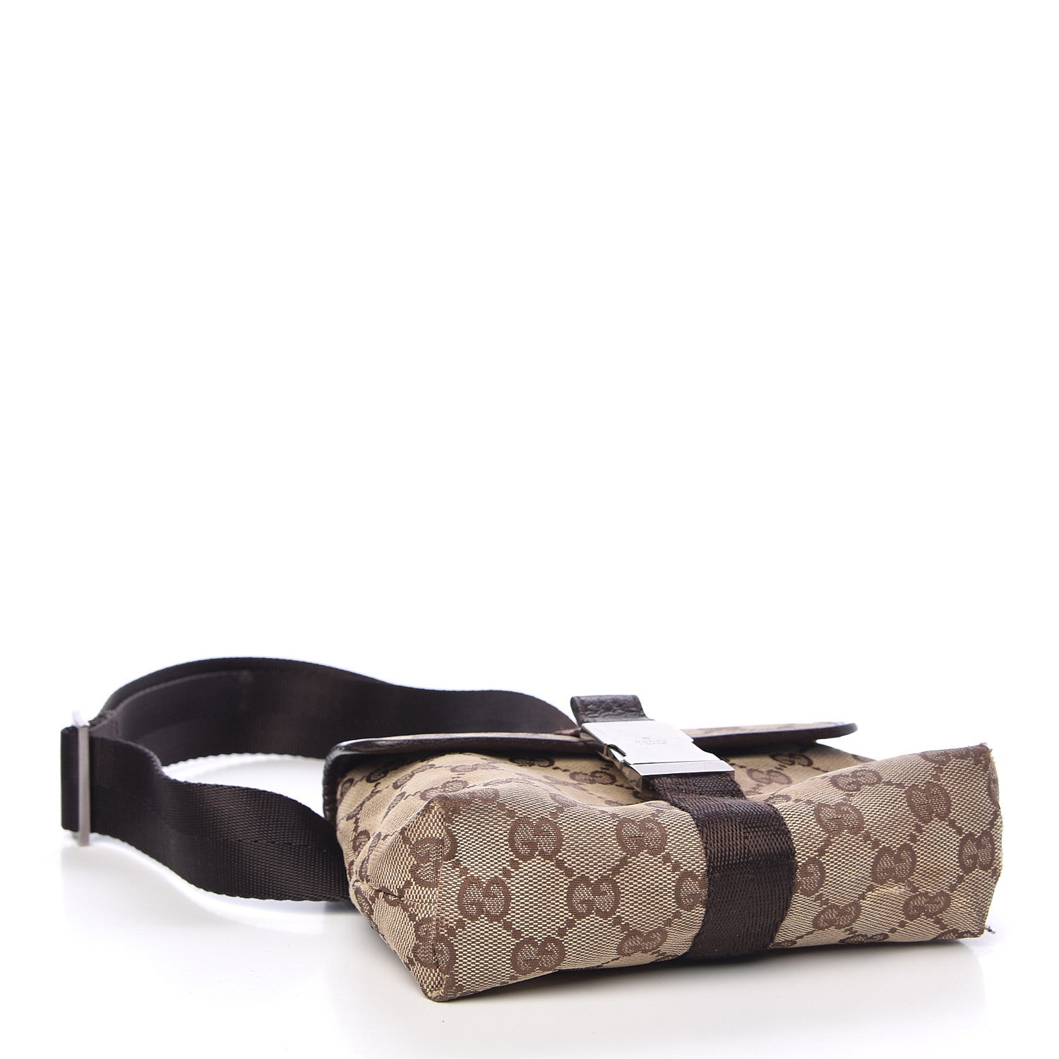 Gucci Monogram Waist Pouch Bag Dark Brown 4 of 12