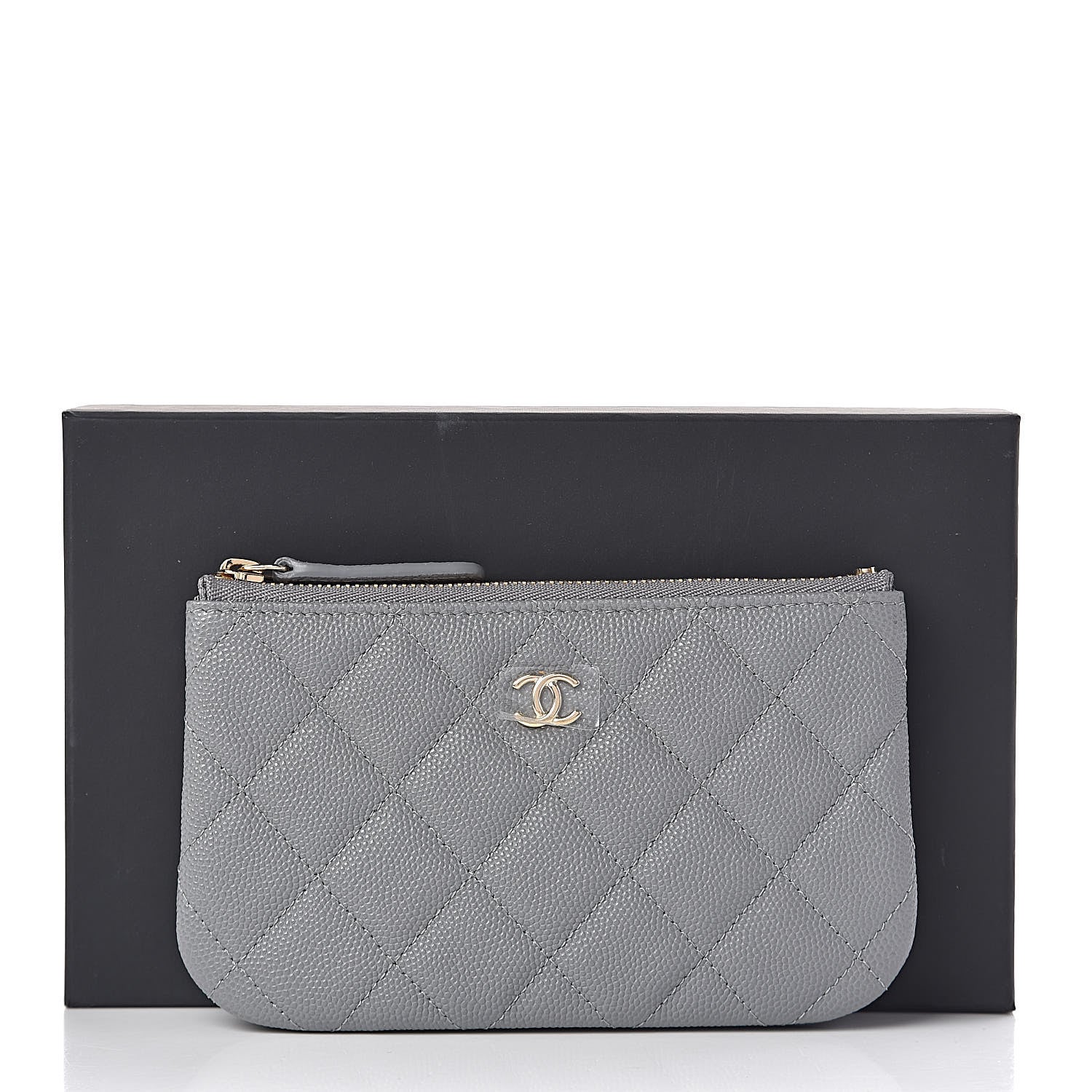 Chanel Caviar Quilted Small Cosmetic Case Grey 8 of 8