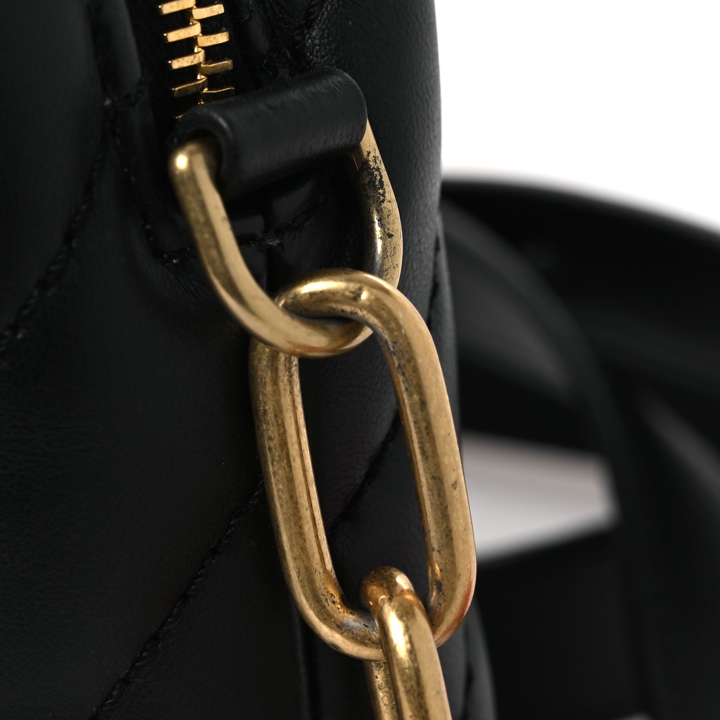 Calfskin Diagonal Quilted Jackhammer Camera Bag Black