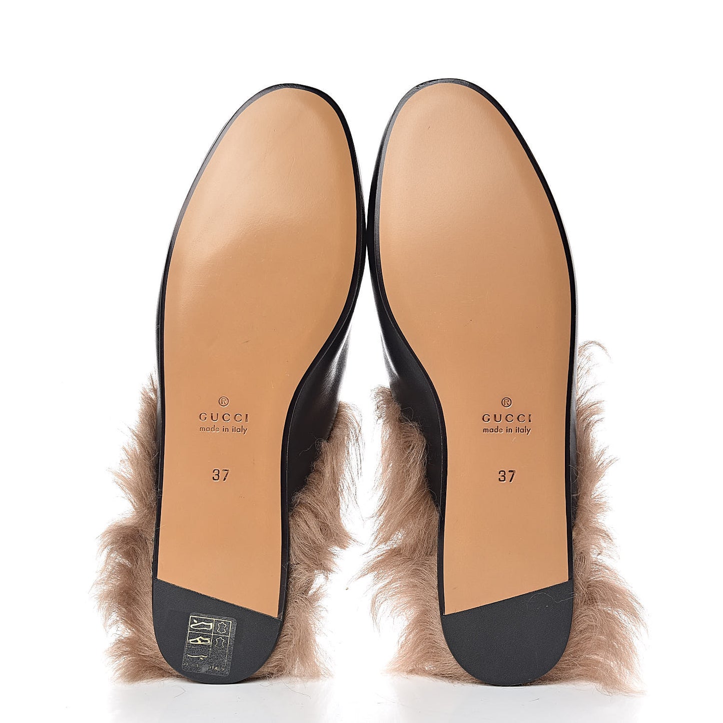 Calfskin Lambswool Tiger Embroidered Womens Princetown Slippers 37 Black