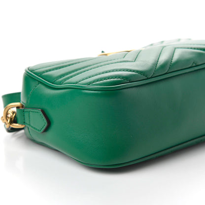 Gucci Calfskin Matelasse Small GG Marmont Chain Shoulder Bag Emerald Green 6 of 10