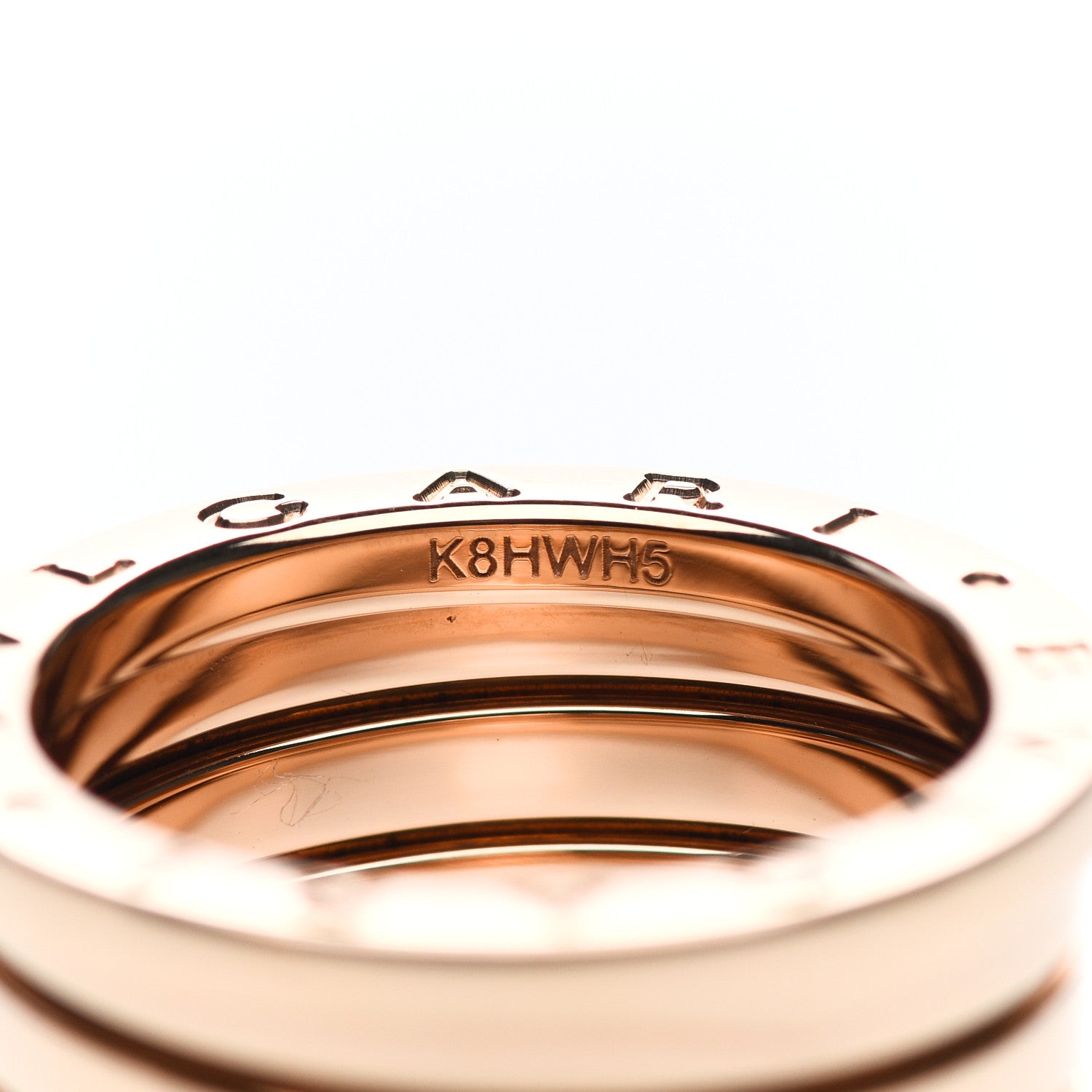 Bulgari 18K Rose Gold B.Zero1 Four-Band Ring 54 6.75 5 of 5
