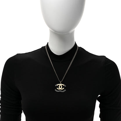 Chanel Double Chain CC Necklace Gold Silver 2 of 5