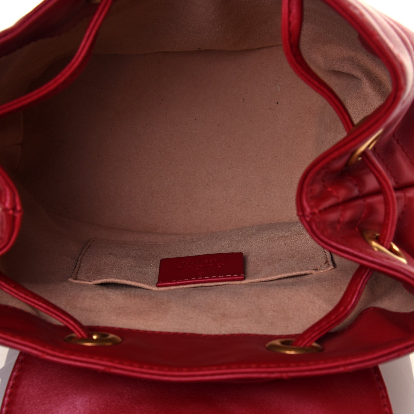 Calfskin Matelasse GG Marmont Flap Backpack Hibiscus Red