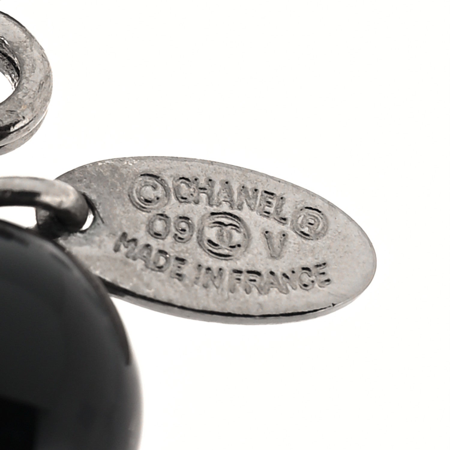 Chanel Ruthenium Beaded CC Long Necklace Black 5 of 5