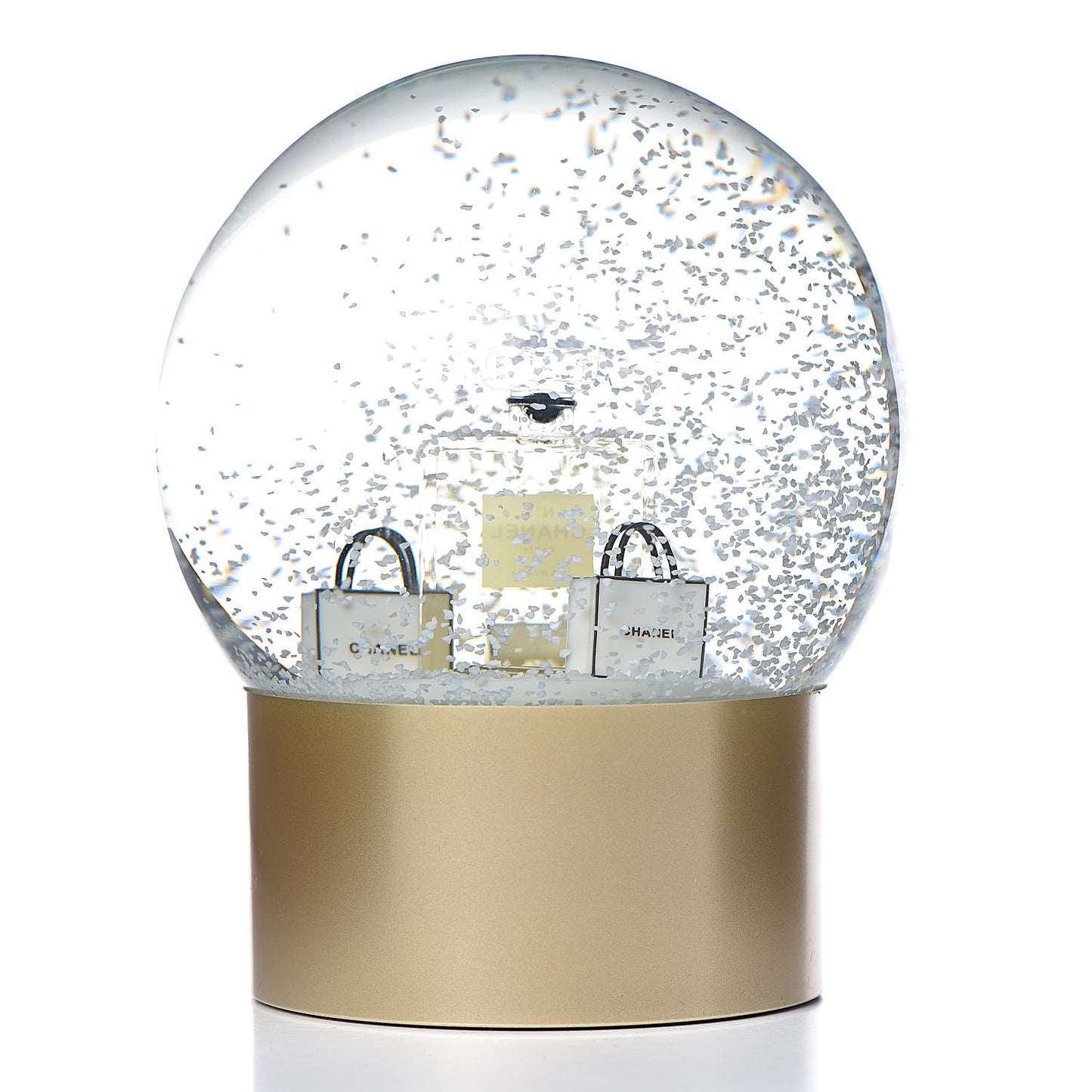 Glass N°5 Perfume Bottle Snow Globe