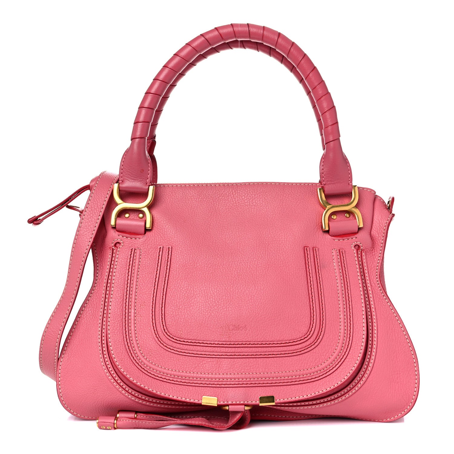Chloe Calfskin Small Marcie Satchel Coral Pop 1 of 20
