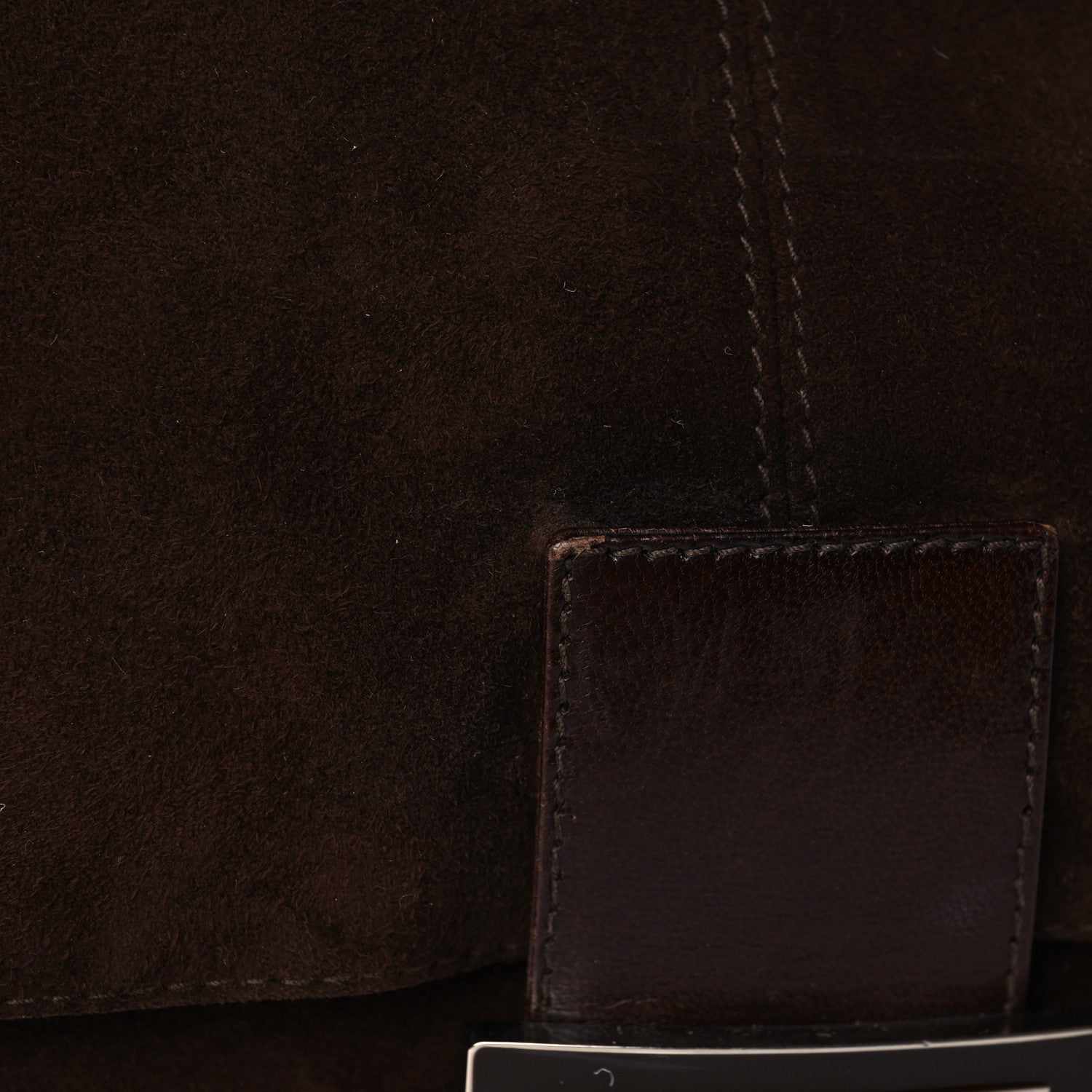 Fendi Suede Baguette Hobo Brown 11 of 11