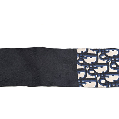 Christian Dior Silk Oblique Mitzah Scarf Blue 4 of 6