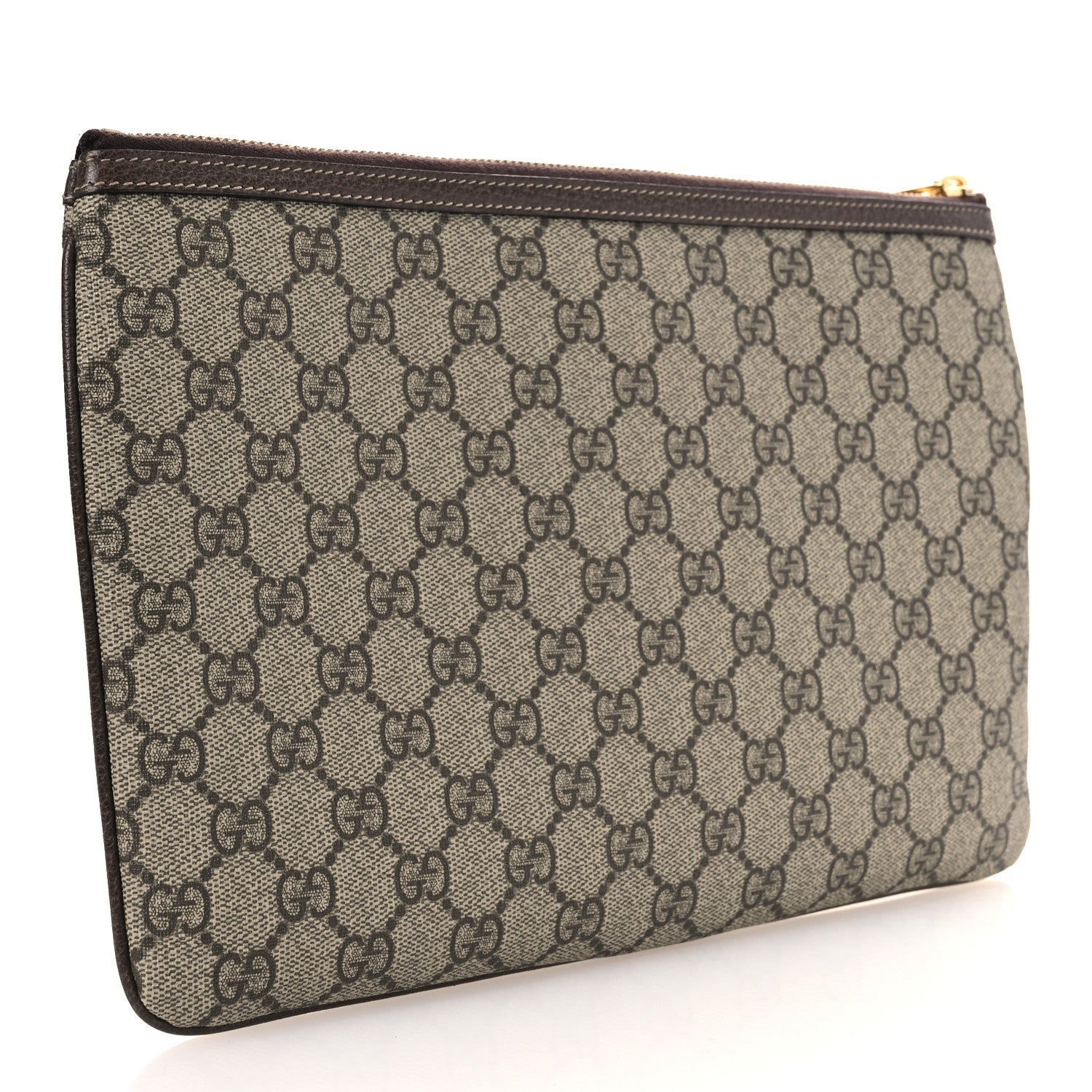 Gucci GG Supreme Monogram Large Ophidia Pouch Clutch Brown 3 of 11