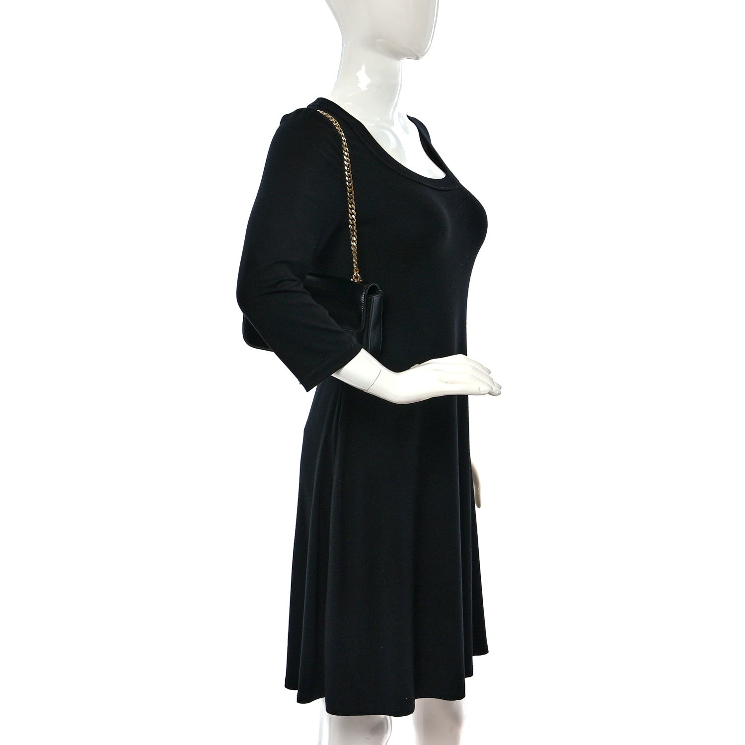 Celine Shiny Calfskin Cuir Triomphe Chain Shoulder Bag Black 2 of 12