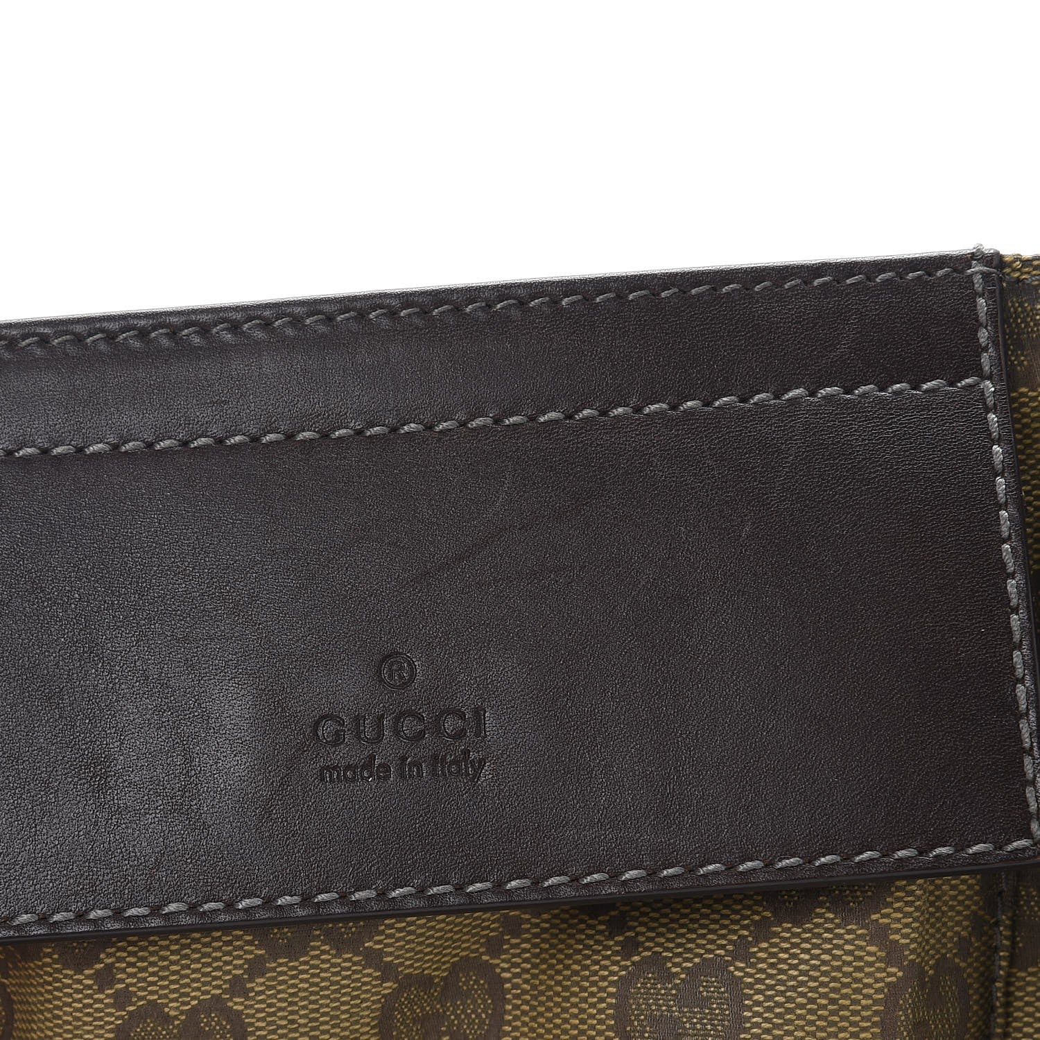 Gucci GG Monogram Web Double Pocket Belt Bag Green Dark Brown 9 of 9