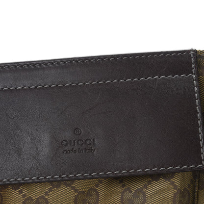 Gucci GG Monogram Web Double Pocket Belt Bag Green Dark Brown 9 of 9