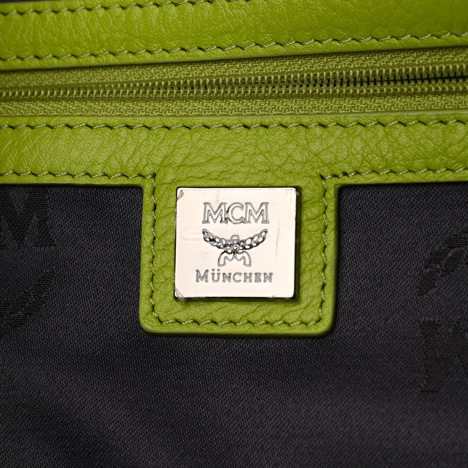MCM Visetos Crown Stud Medium Stark Backpack Green 5 of 10
