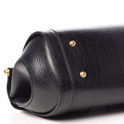Gucci Calfskin Bamboo Bullet Satchel Black 8 of 11