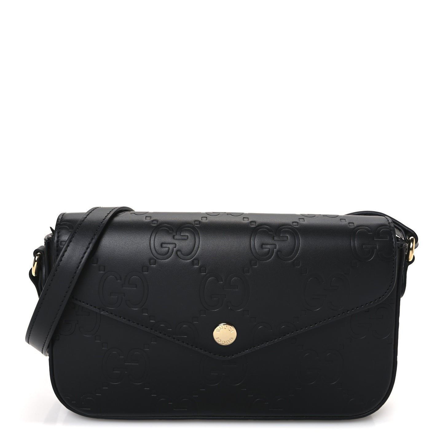 Gilbert Calfskin GG Super Mini Shoulder Bag Black