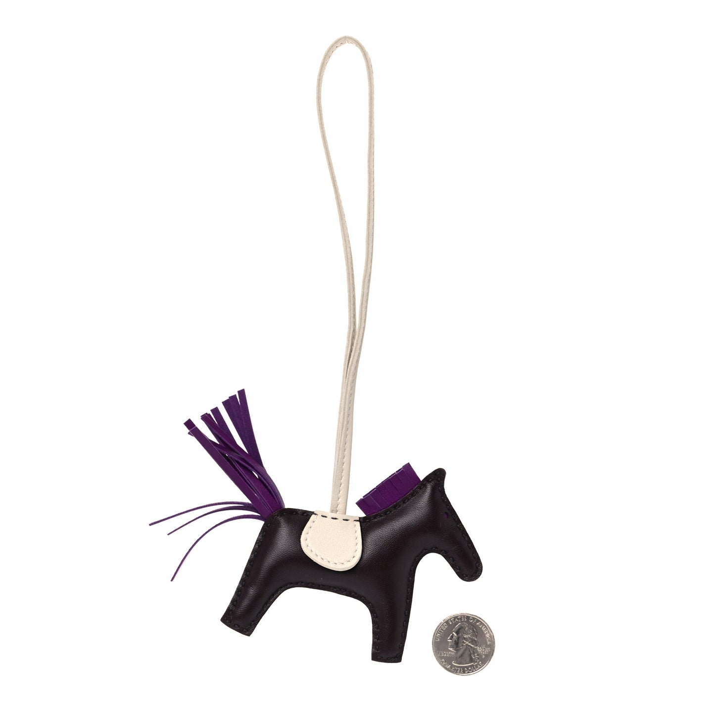 Milo Lambskin Grigri Rodeo Horse Bag Charm PM Rouge Sellier Craie Violet