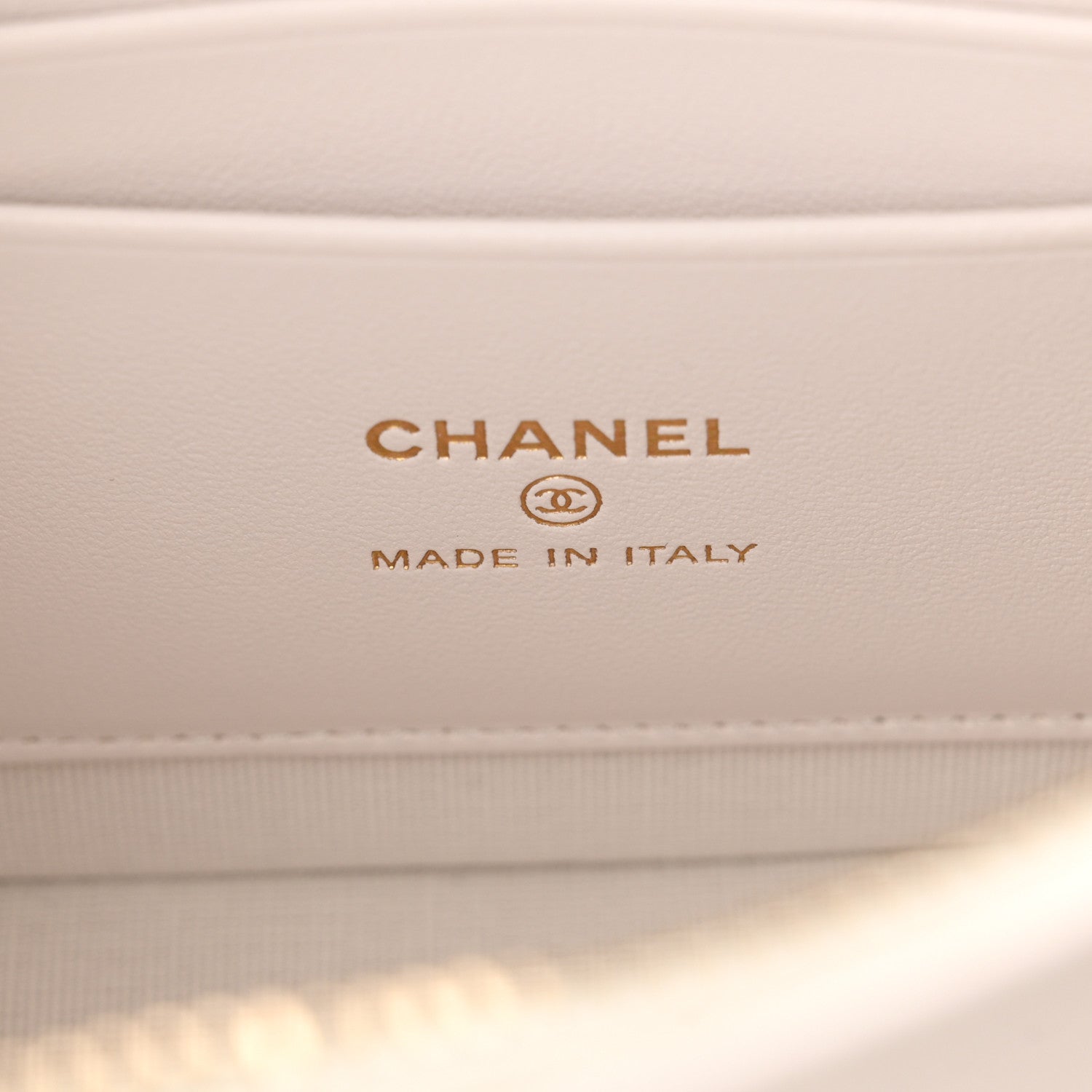 Chanel Lambskin Quilted Small Camera Case White Black 6 of 11