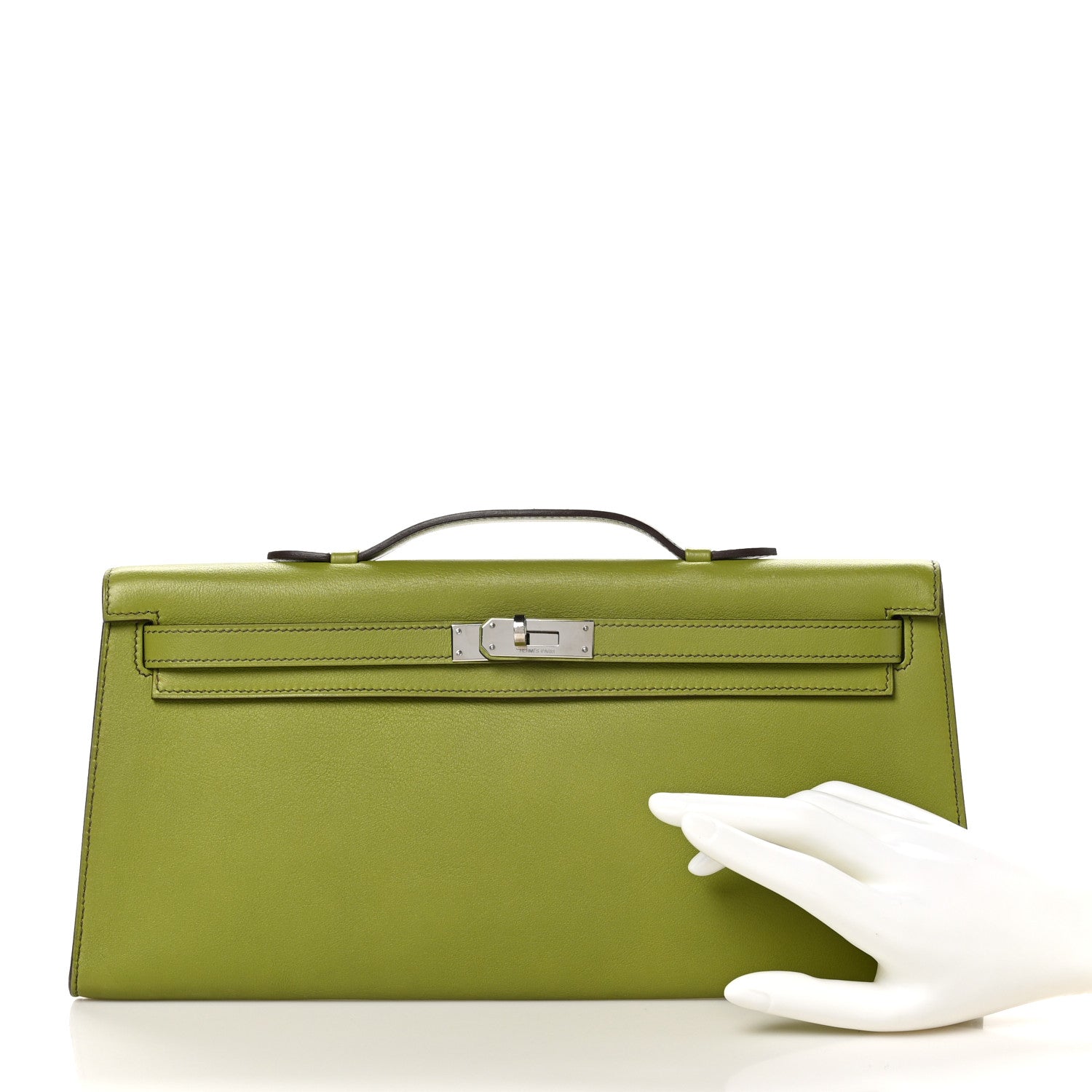Hermes Swift Kelly Longue Clutch Pochette Vert Anis 2 of 11