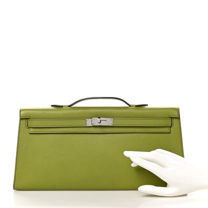 Hermes Swift Kelly Longue Clutch Pochette Vert Anis 2 of 11