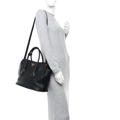 Prada Vitello Daino Shopping Tote Black 2 of 9