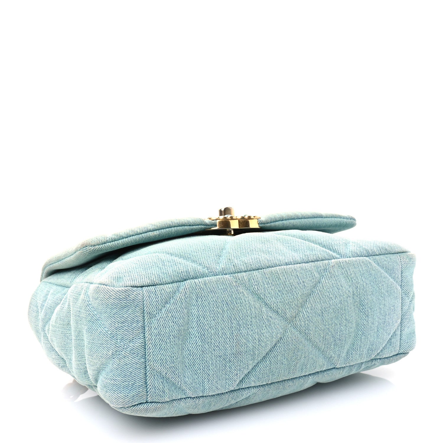 Chanel Denim Quilted Medium Chanel 19 Flap Neon Blue 4 of 11