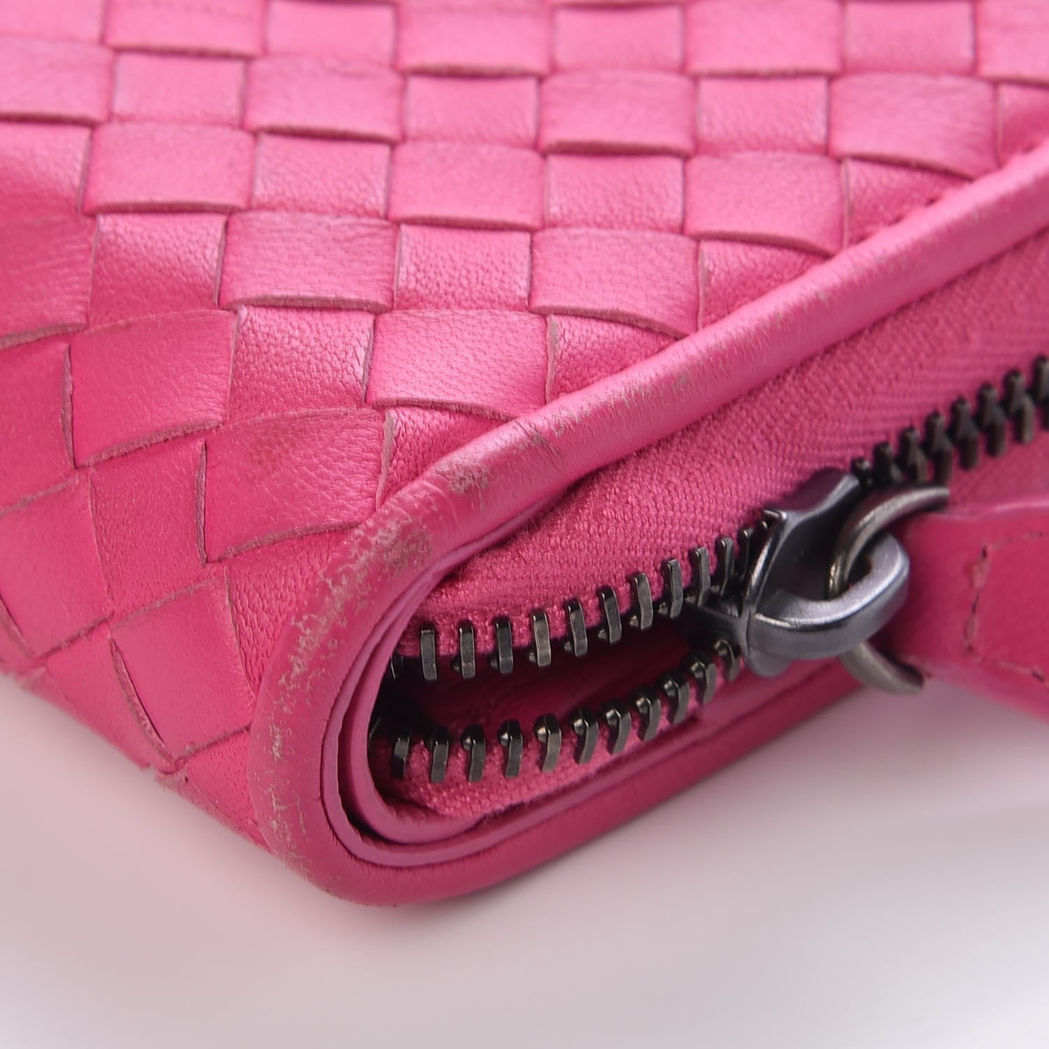 Bottega Veneta Nappa Intrecciato Zip Around Wallet Pink 11 of 13