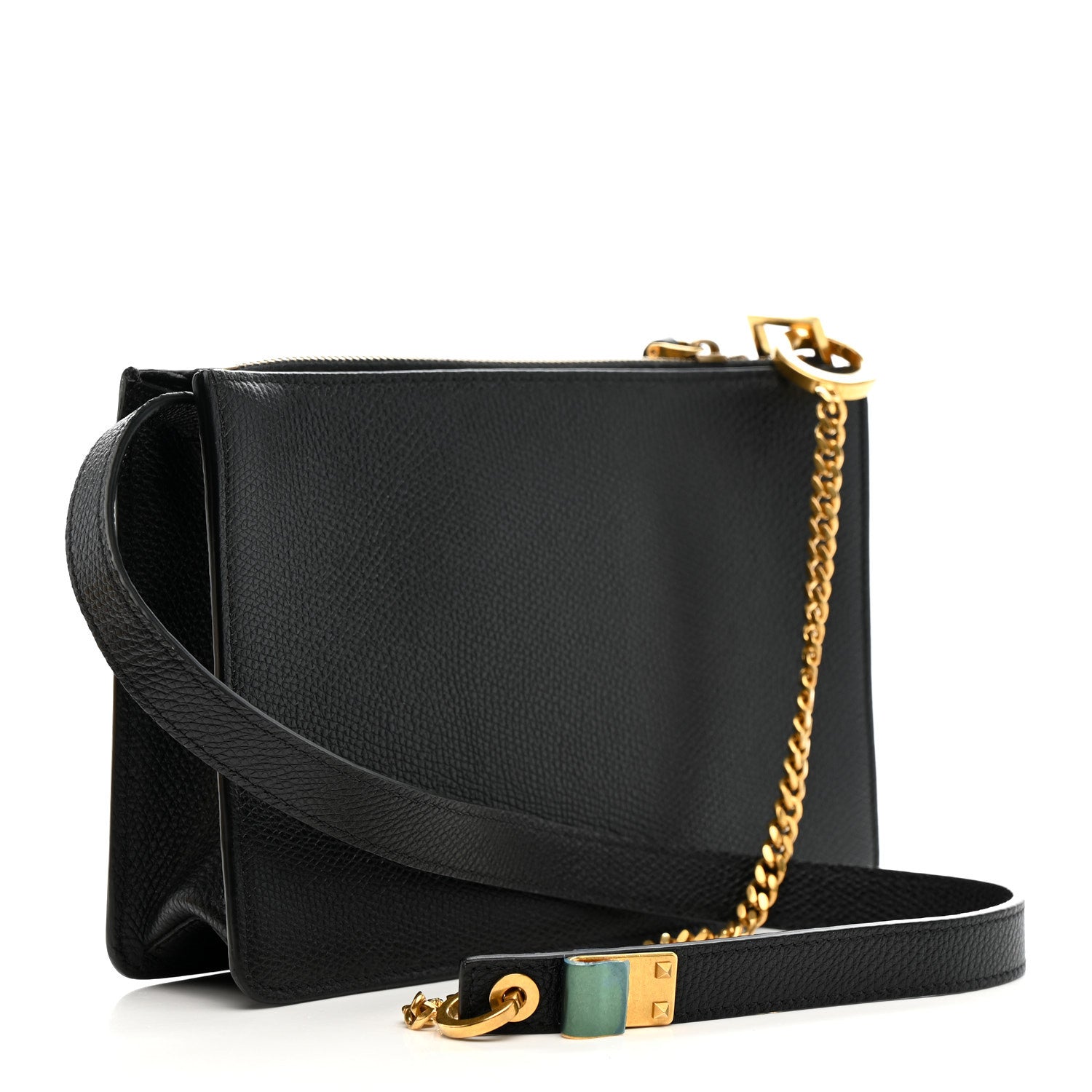 Valentino Garavani Grainy Calfskin VSling Clutch Black 3 of 9