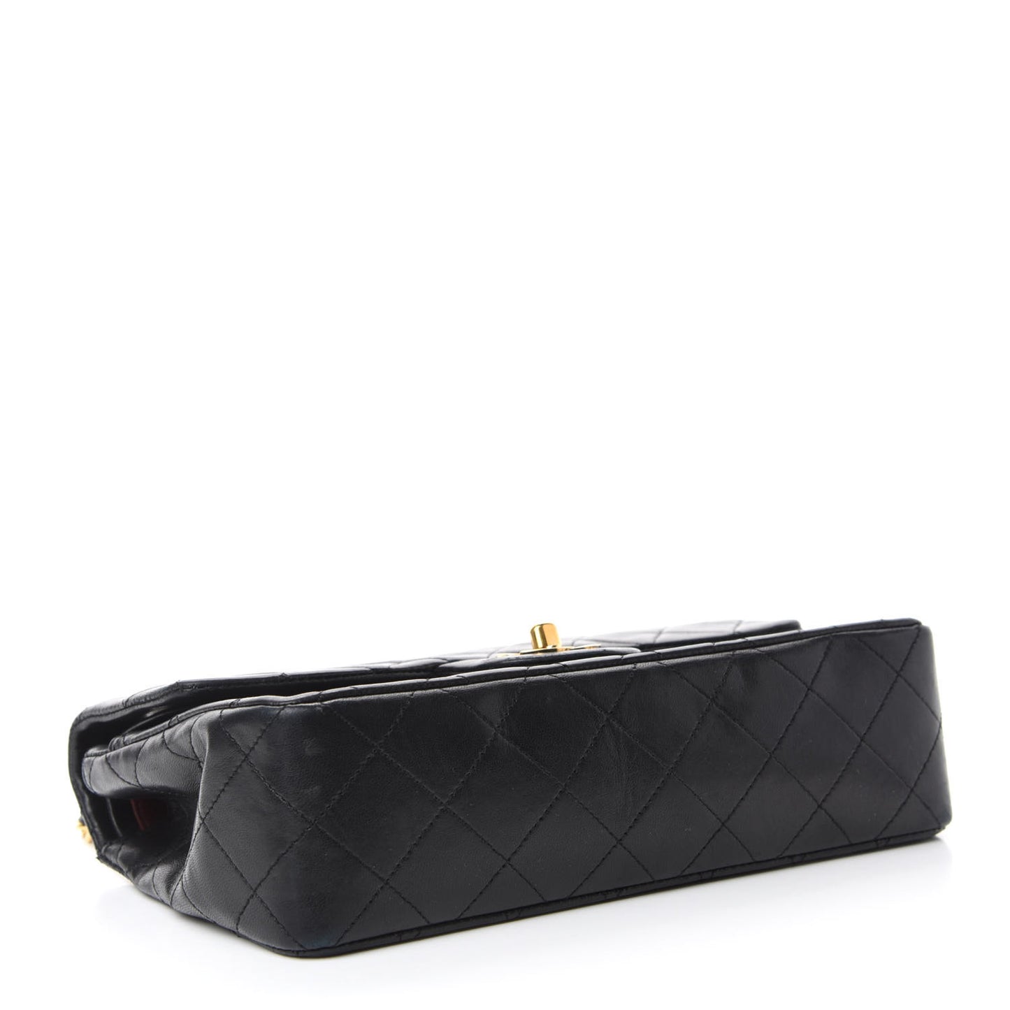 Lambskin Quilted Small Double Flap Black