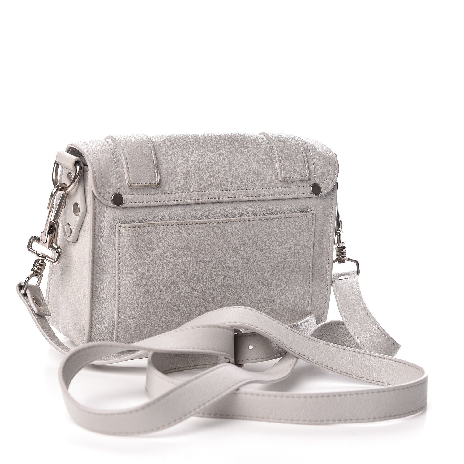 Proenza Schouler Lambskin PS1 Mini Pouch Messenger Bag Grey 3 of 11