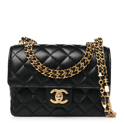Chanel Lambskin Enamel Quilted Mini Flap Black 1 of 11