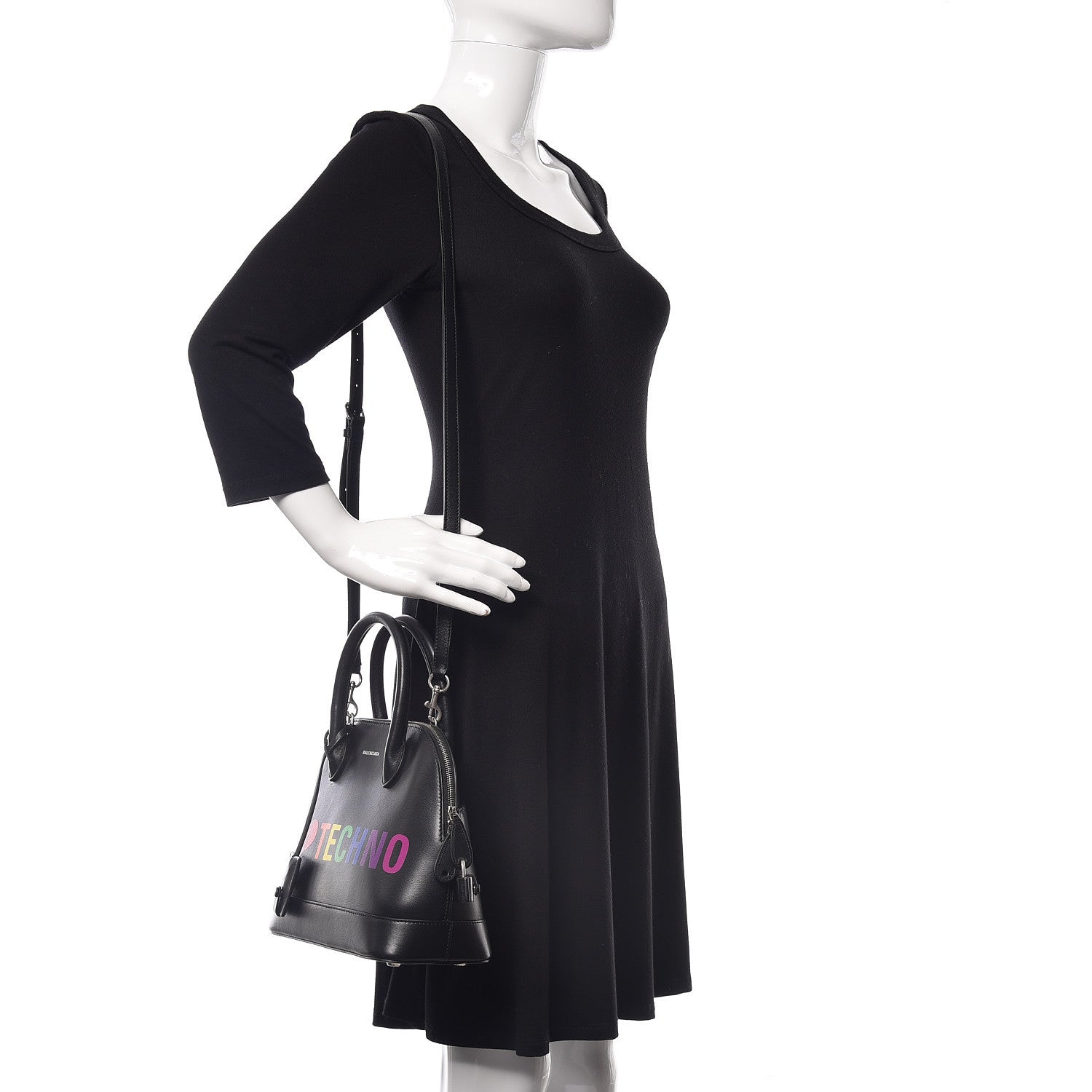 Balenciaga Calfskin I Love Techno S Ville Top Handle Bag Black Multicolor 2 of 12