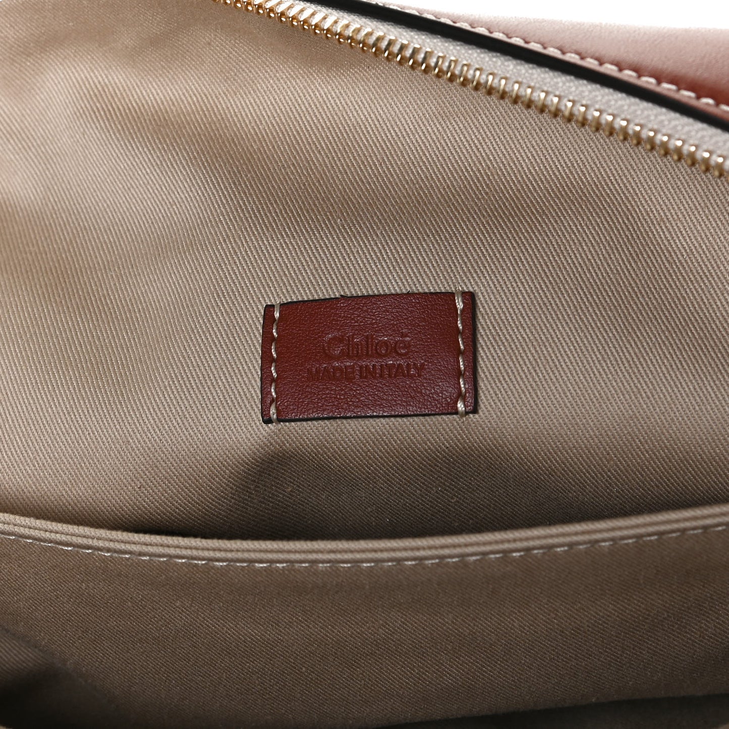 Cotton Calfskin Woody Belt Bag Beige Brown