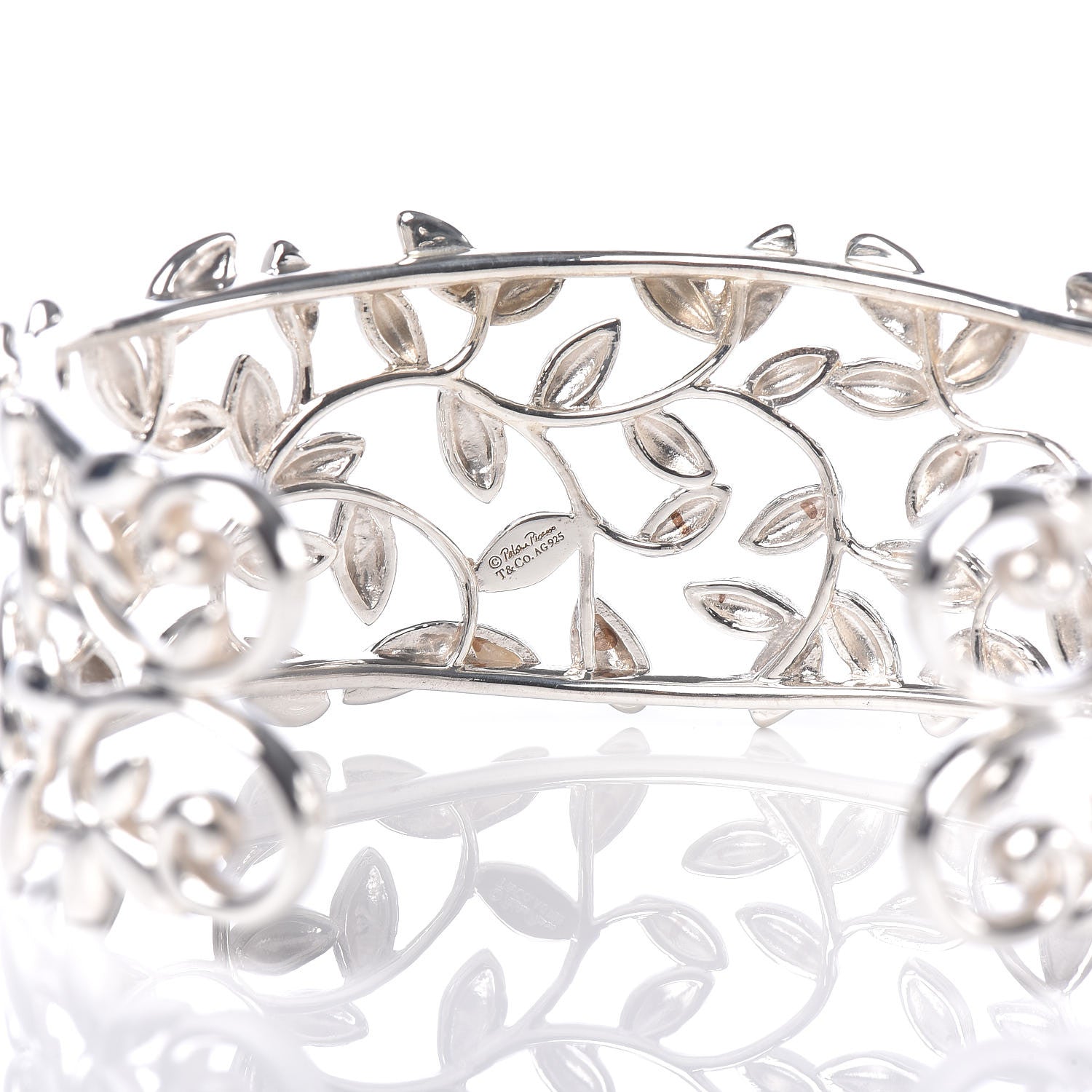 Tiffany Sterling Silver Paloma Picasso Olive Leaf Cuff Bracelet 4 of 5