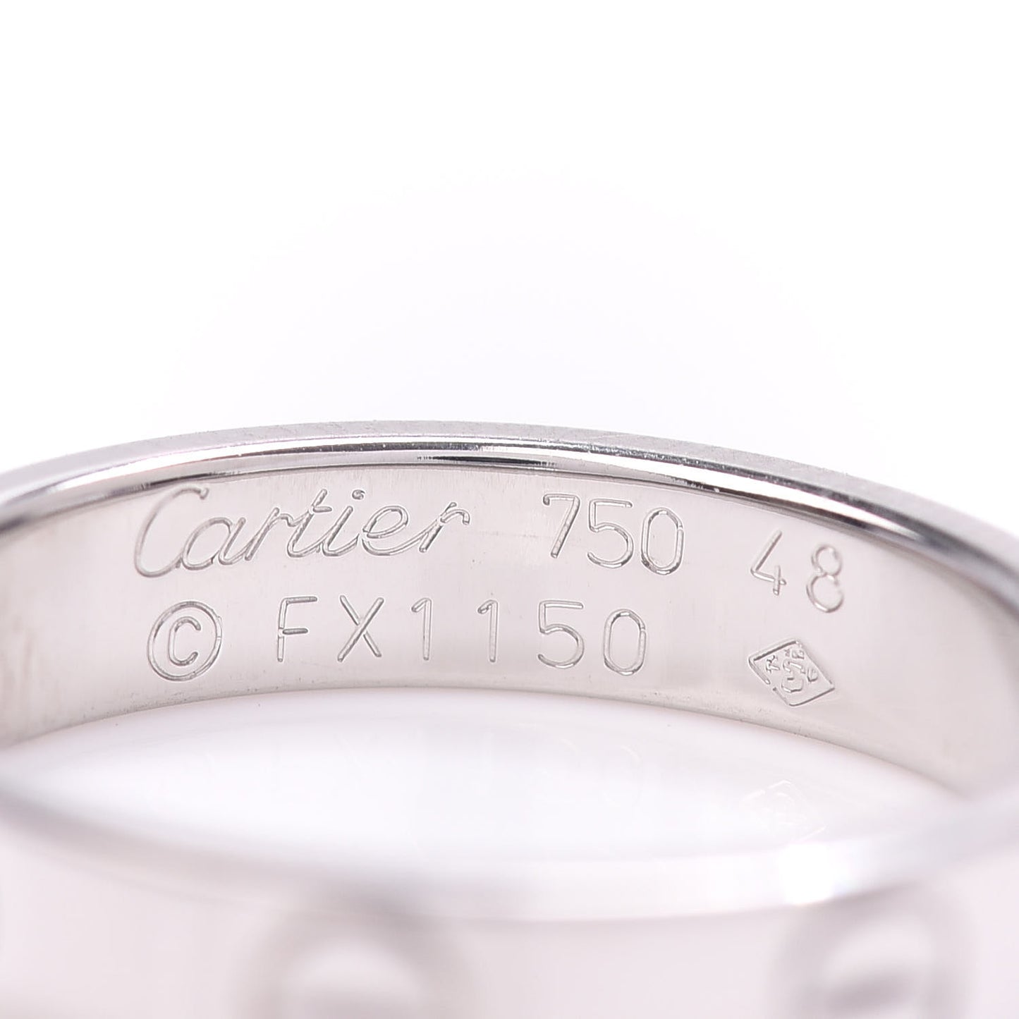 18K White Gold 3.5mm LOVE Wedding Band Ring 48 4.5