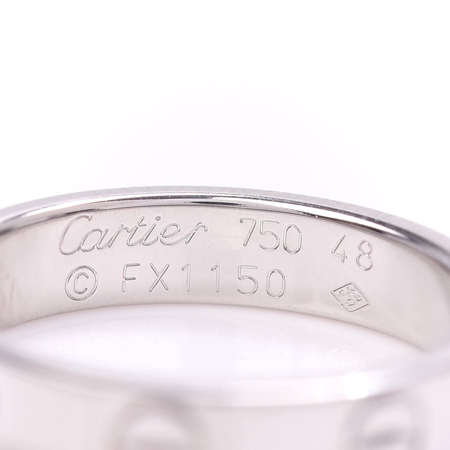Cartier 18K White Gold 3.5mm LOVE Wedding Band Ring 48 4.5 4 of 4