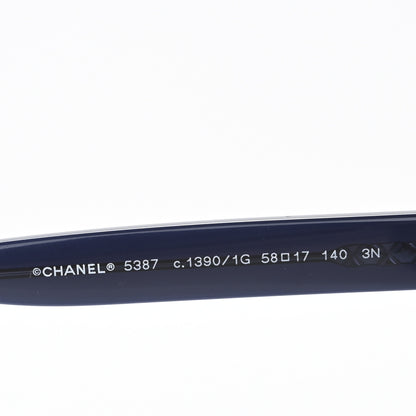 Chanel Acetate Polarized Round CC Sunglasses 5387 Blue 5 of 8