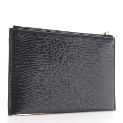 Saint Laurent Lizard Embossed Monogram Bill Pouch Black 3 of 7