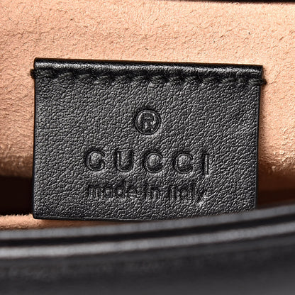 Gucci Calfskin Matelasse Mini GG Marmont Top Handle Shoulder Bag Black 6 of 10