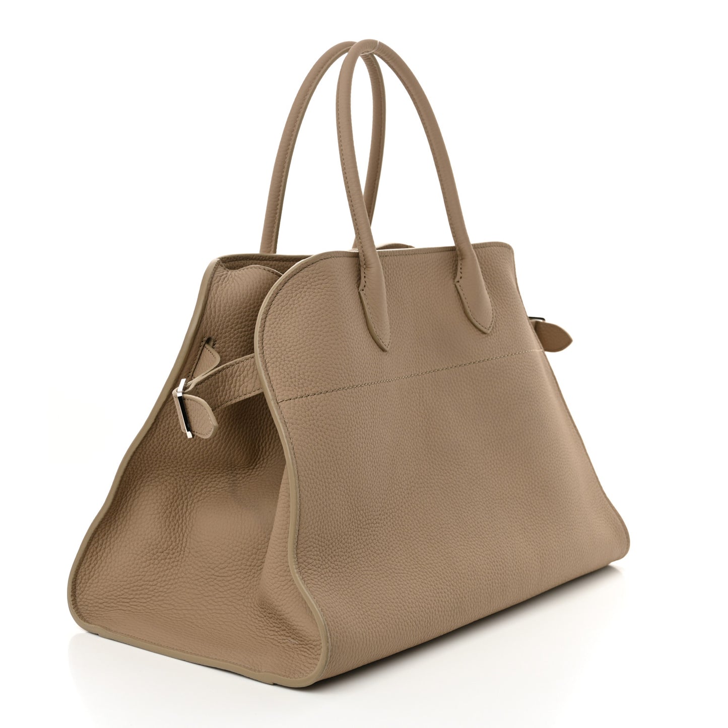 Matte Grained Calfskin Soft Margaux 15 Dark Taupe