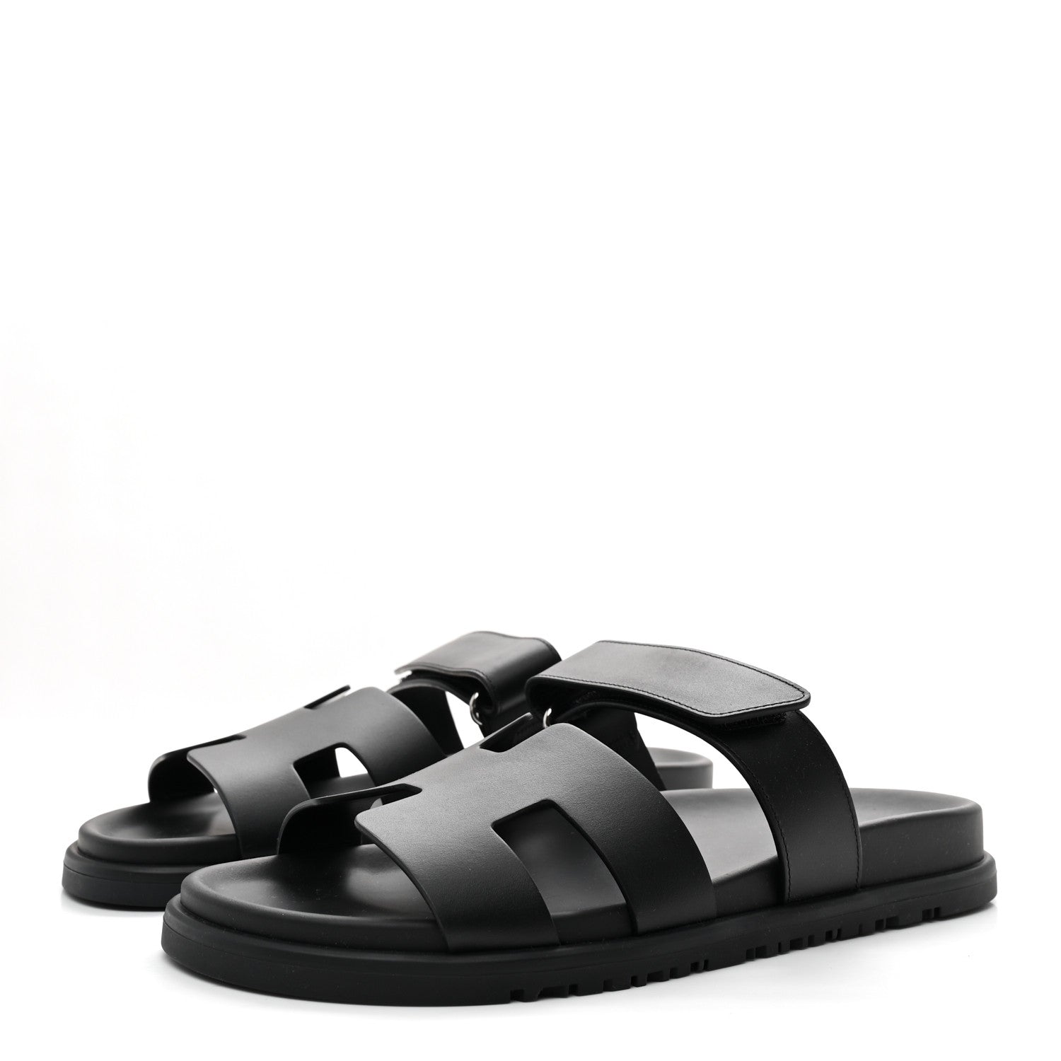 Hermes Calfskin Womens Chypre Sandals 38 Black 4 of 10