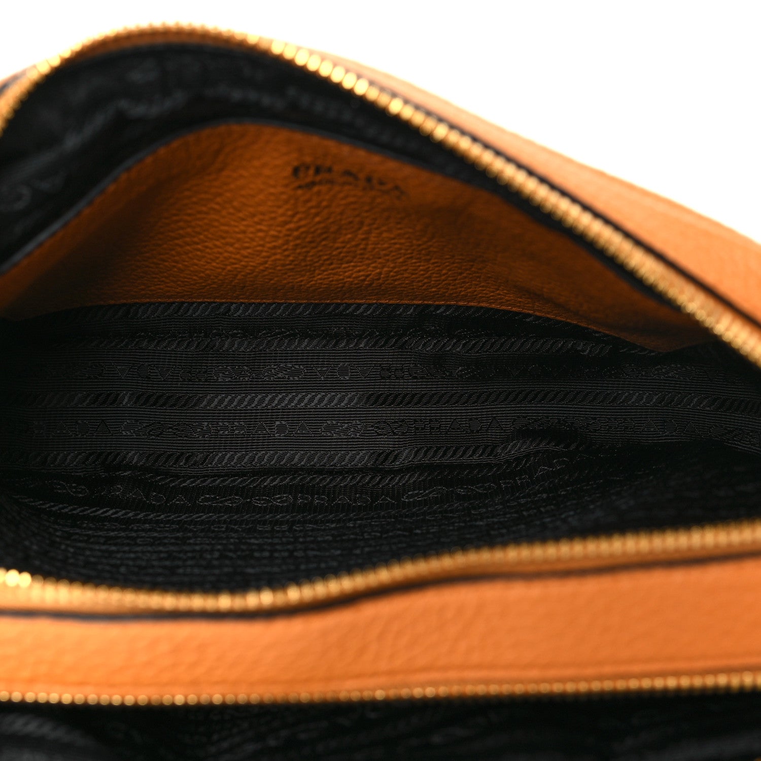 Prada Vitello Daino Soft Medium Double Zip Shoulder Bag Amber 5 of 11