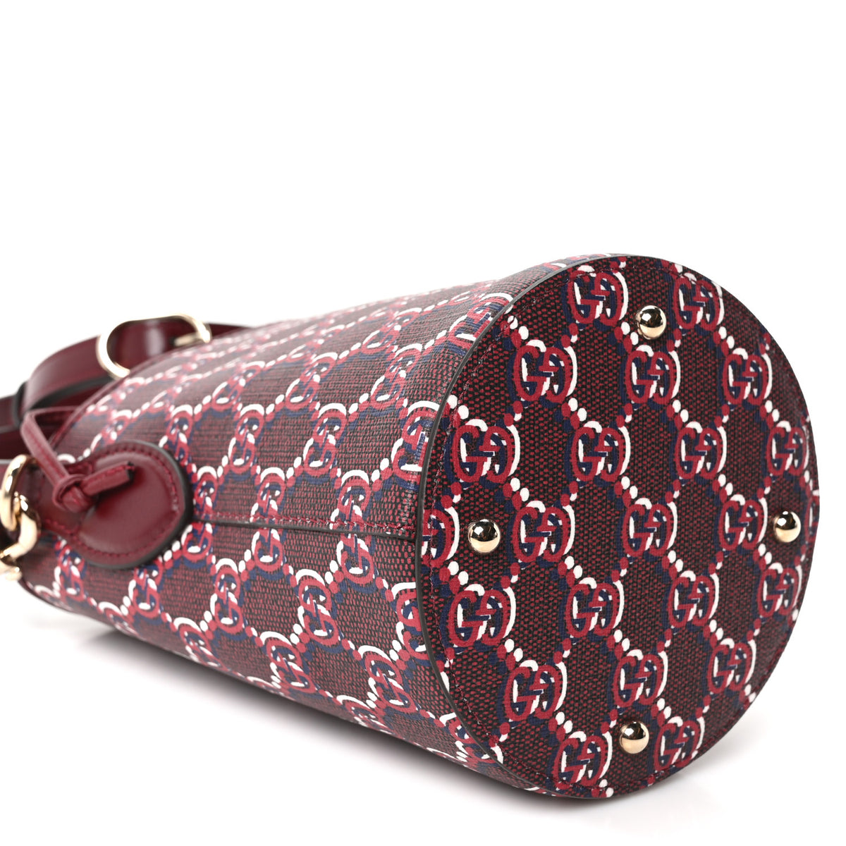 Gucci GG Shadow Monogram Mini Bucket Bag Rosso Ancora Red 8 of 9