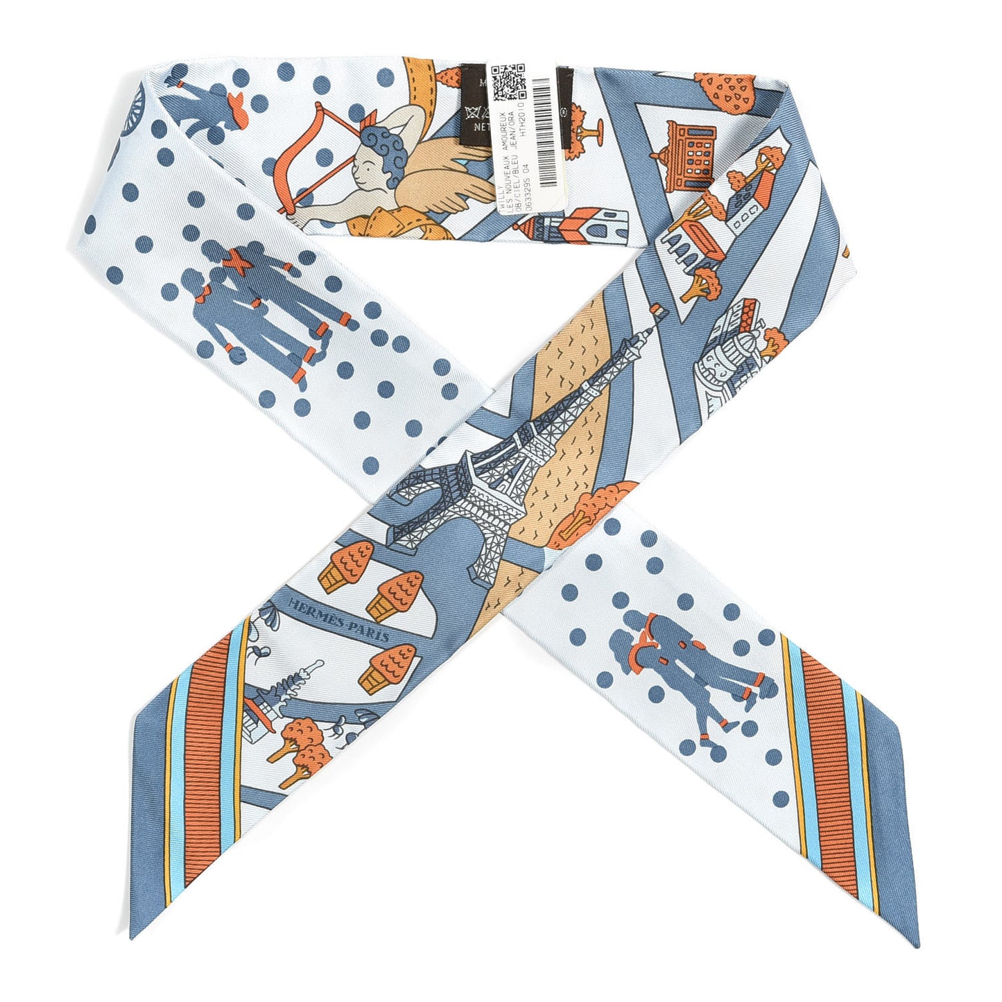 Silk Les Nouveaux Amoureux de Paris Twilly Ciel Blue Jean Orange