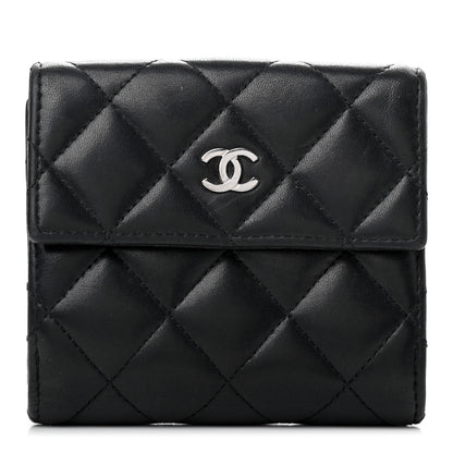 Chanel Lambskin Quilted Compact French Flap Wallet Black 1 of 6