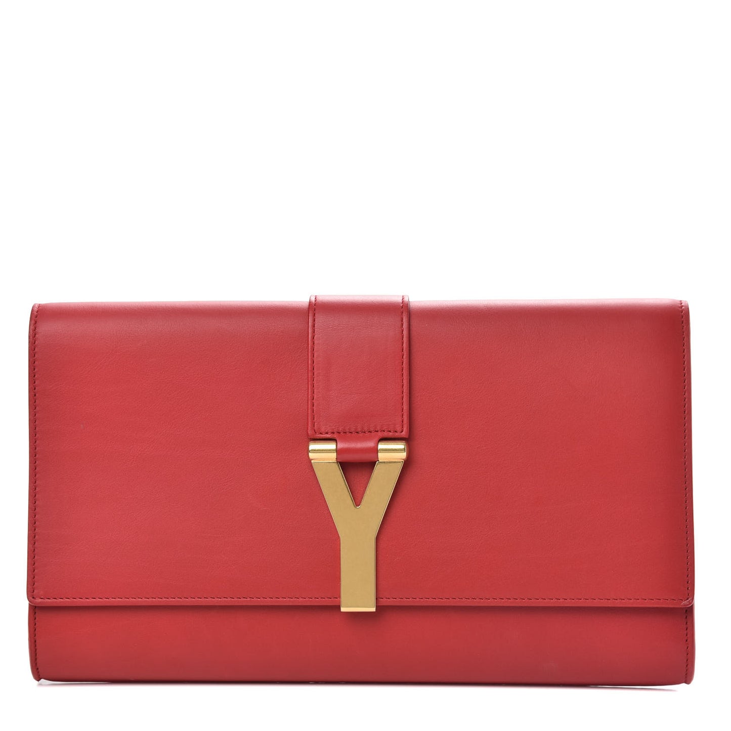 Calfskin Classic Y Ligne Clutch Red