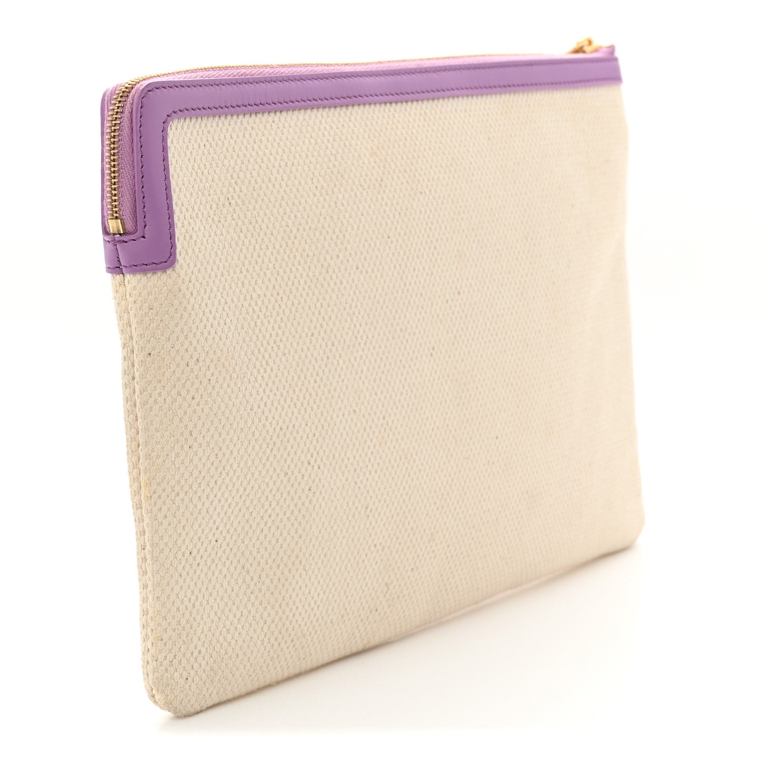 Celine Jacquard Calfskin Small Pouch Beige Purple 3 of 7