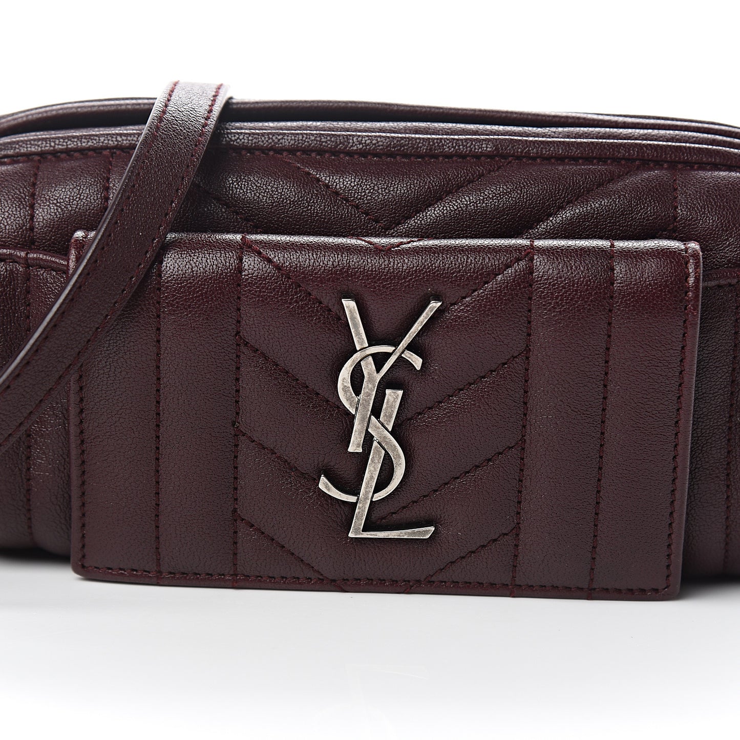 Lambskin Matelasse Monogram East West Rider Bag Bordeaux
